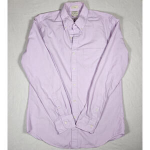 J.Crew Slim Fit Mens Solid Lavender 2-Ply 100% Cotton Casual Shirt Size Medium